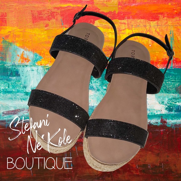 Torrid Black Bling Platform Sandal - Picture 1 of 5